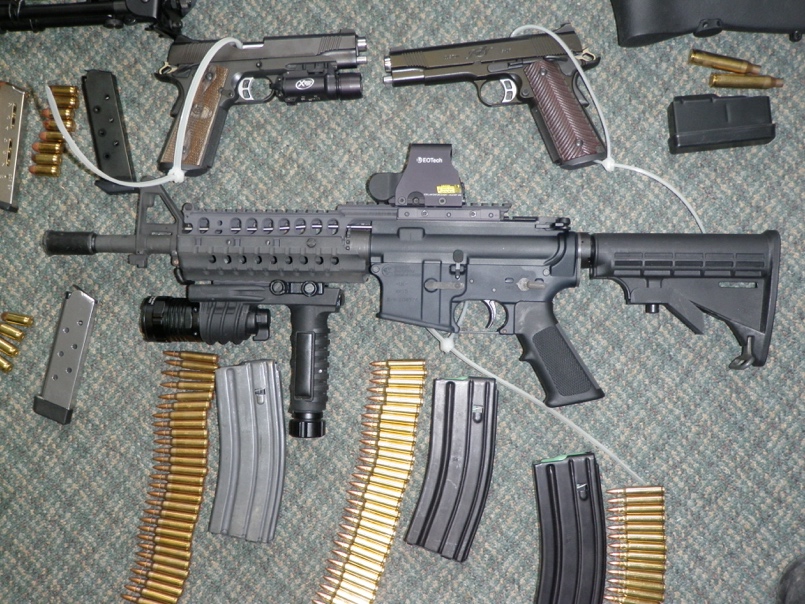 Guns and Ammunition seized after arrest
